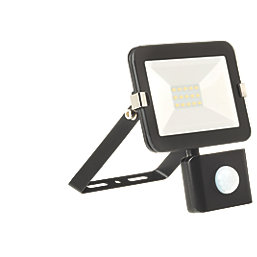 Brackenheath iSpot Outdoor LED Slim Floodlight With PIR Sensor Black 10W 900lm