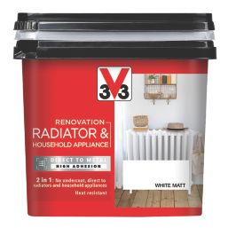 V33 750ml White Matt Heat Resistant Radiator & Appliance Paint