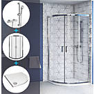 Aqualux Shine 6  Shower Enclosure with Tray & Thermostatic Mixer Shower  900mm x 900mm x 1900mm