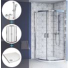 Aqualux Shine 6  Shower Enclosure with Tray & Thermostatic Mixer Shower  900mm x 900mm x 1900mm
