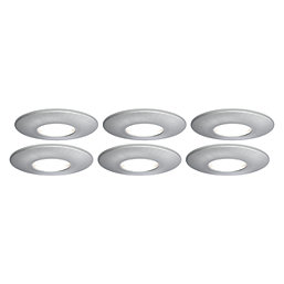 4lite  Fixed  Fire Rated GU10 Downlight Satin Chrome 6 Pack