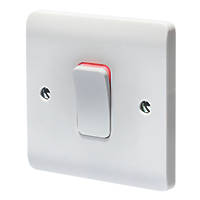 Crabtree Instinct 50A 1-Gang DP Control Switch White with LED