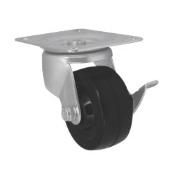 Essentials Heavy Duty Braked Swivel Castor 75mm Black