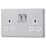 Arlec  13A 2-Gang SP Switched Socket Polished Chrome  with White Inserts