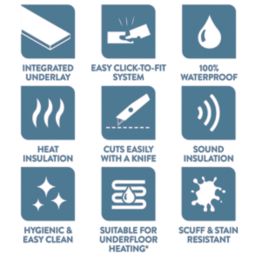 Kraus Grasmere Grey Wood-Effect LVT Flooring 2.2m²