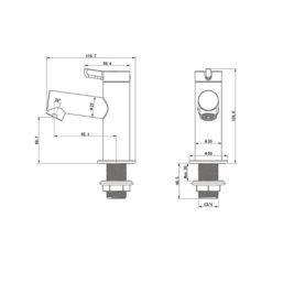 Swirl Bonda Chrome  170mm Deck Mounted Lever 2 Tap Holes Bath Pillar Tap