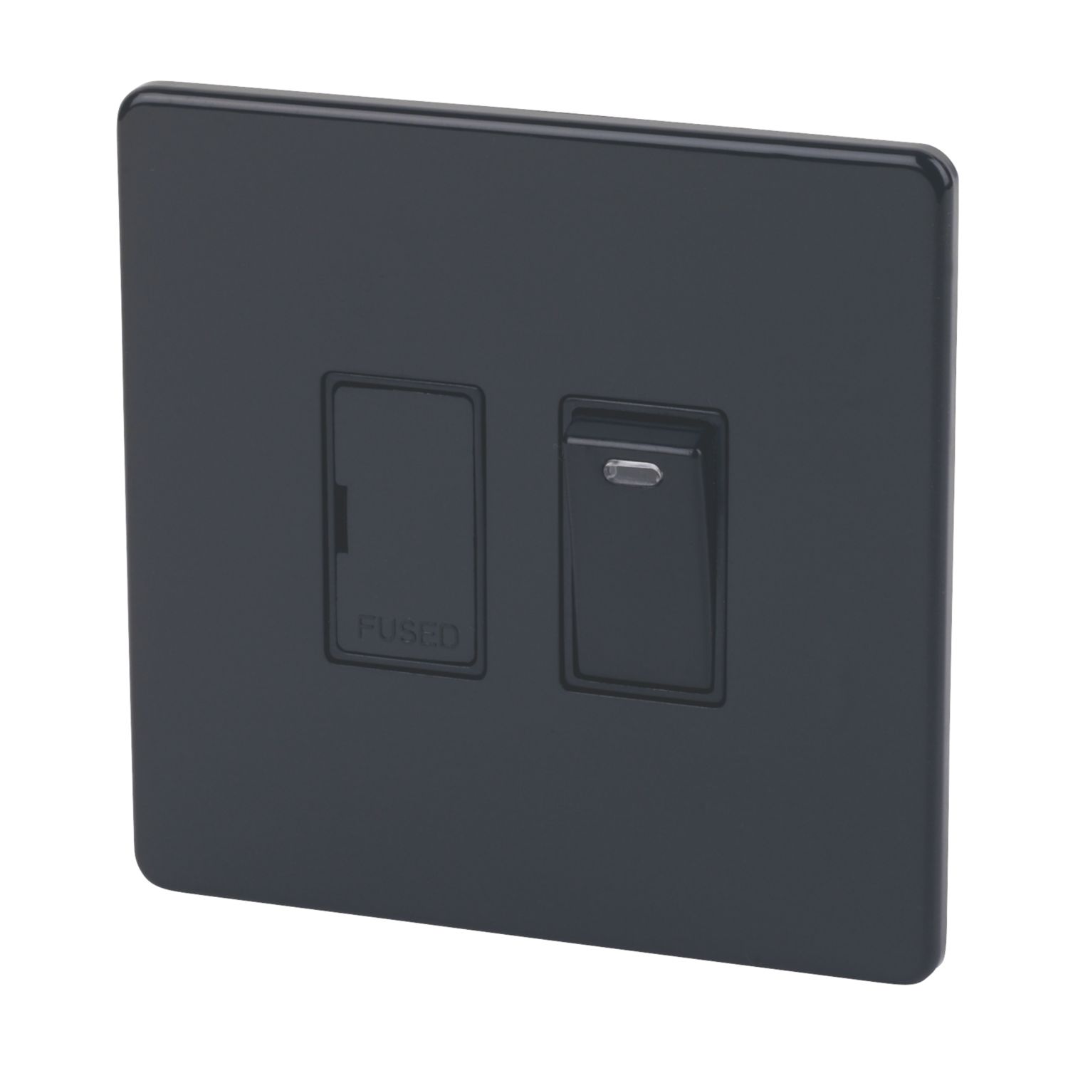 Varilight 13AX Switched Fused Spur with Neon Jet Black with Black Inserts (43112)