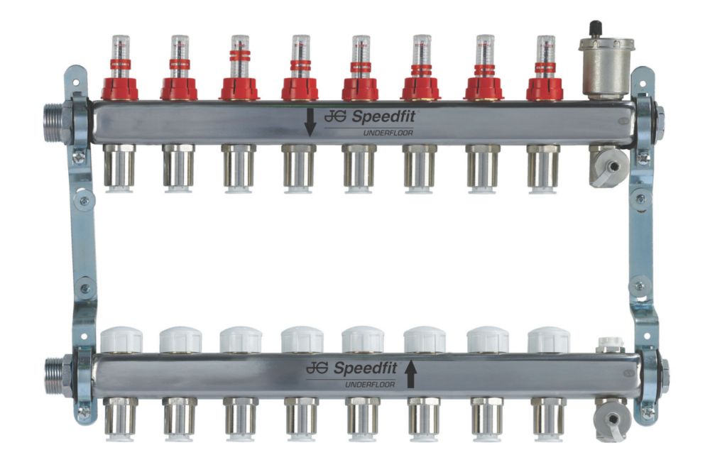 JG Speedfit 8 Port Manifold Set Chrome