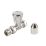 15mm x 1/2" Chrome Straight Modern Manual Radiator Valve Head & Body  2 Pack