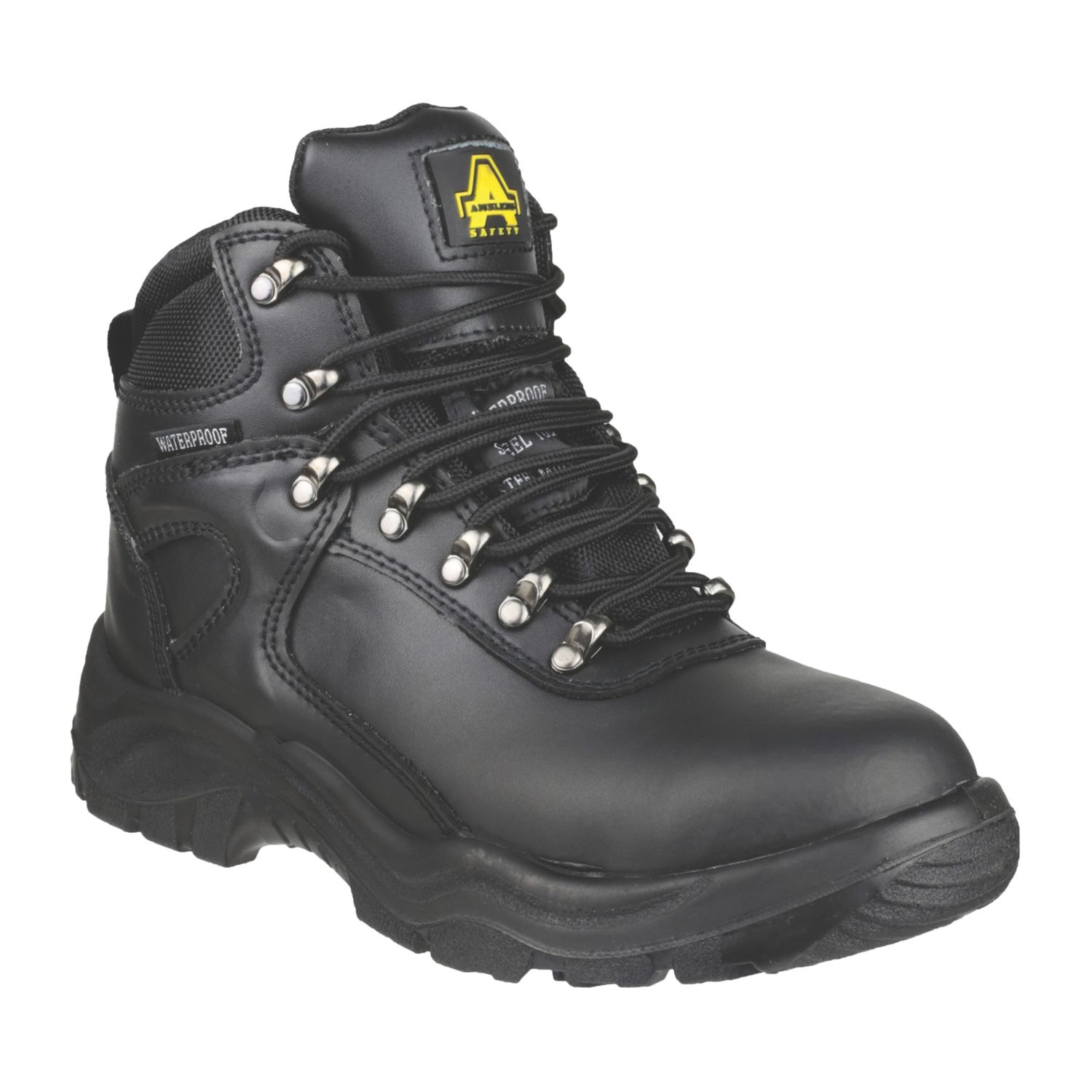 Amblers FS218 Size 10 Black Waterproof Steel Toe Cap Safety Boots (43167)