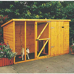 Shire Sanda 10' x 4' (Nominal) Pent Shiplap T&G Timber Dog Kennel