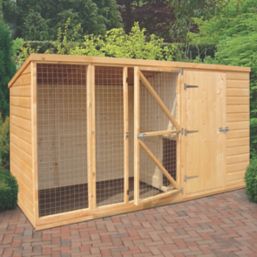 Shire Sanda 10' x 4' (Nominal) Pent Shiplap T&G Timber Dog Kennel