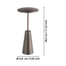 Eglo Piccola  Rechargeable LED Portable Table Lamp Bronze 270lm