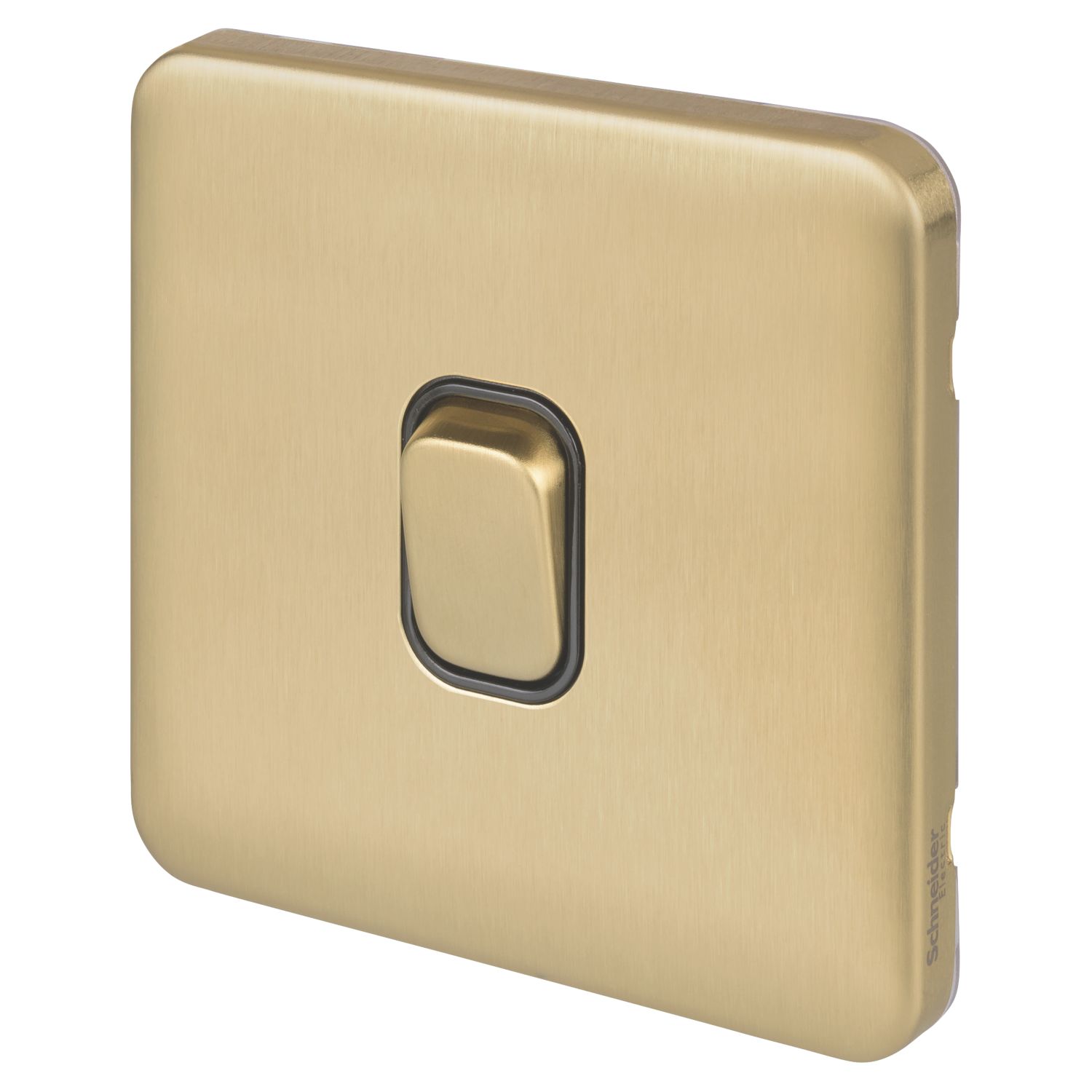 Schneider Electric Lisse Deco 10AX 1-Gang Intermediate Switch Satin Brass with Black Inserts (431FF)