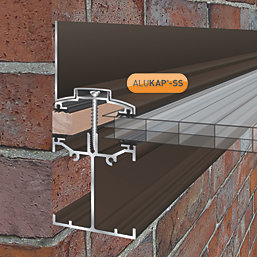ALUKAP-SS Brown 0-100mm Low Profile Glazing Wall Bar 2400mm x 60mm