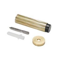 Eclipse Cylindrical Linear Wall Mounted Projection Door Stop 20 x 83mm Satin Brass