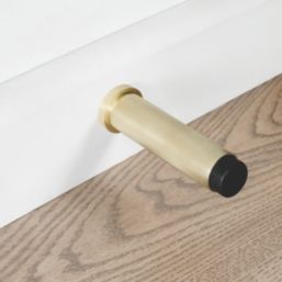 Eclipse Cylindrical Linear Wall Mounted Projection Door Stop 20 x 83mm Satin Brass