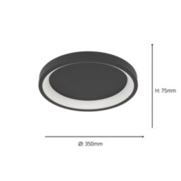 Eglo Loretello-Z RGBW LED Smart Ceiling Light Black 19.6W 2430lm