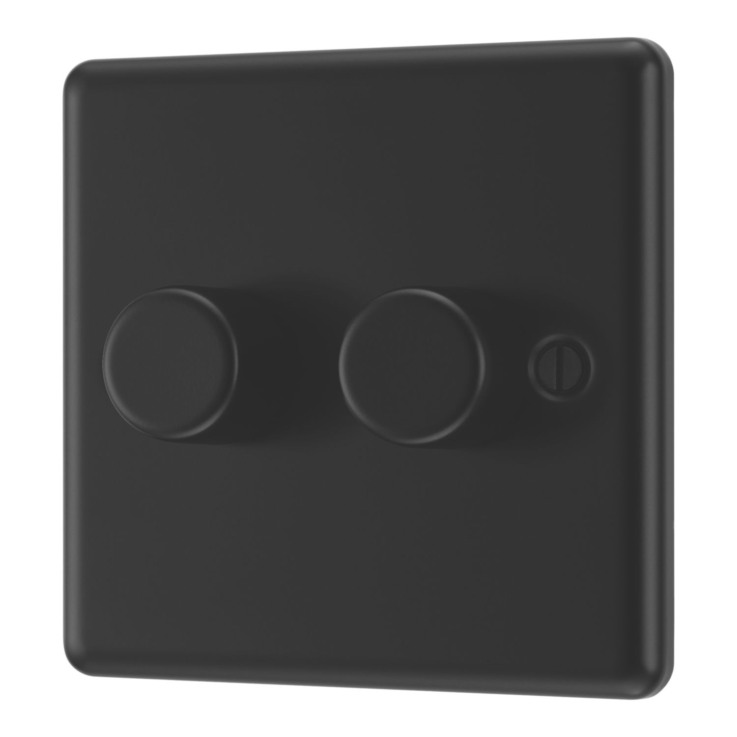 LAP 2-Gang 2-Way LED Dimmer Switch Matt Black with Colour-Matched Inserts (431PN)