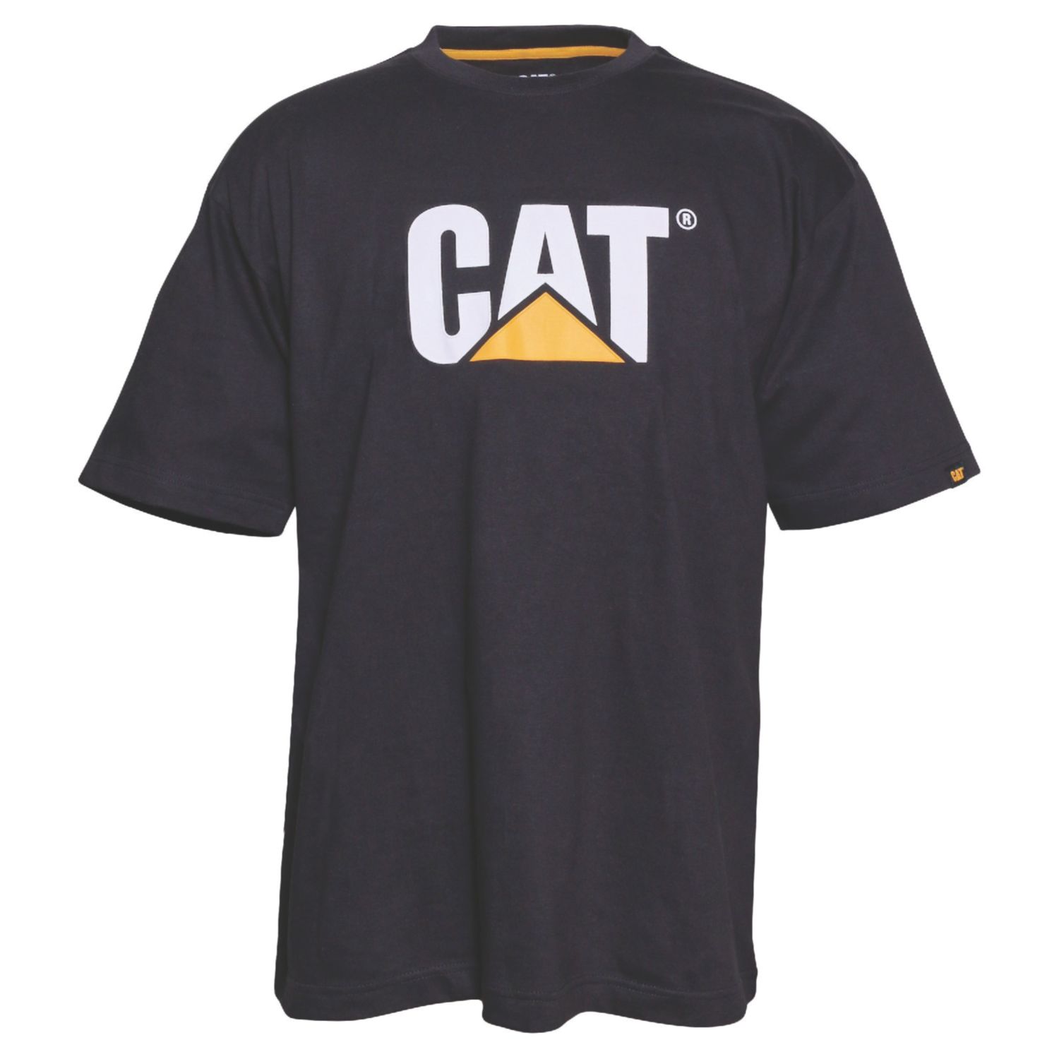 CAT Trademark Logo T-Shirt Short Sleeve Tee Shirts Black X Large 44" Chest (431XT)