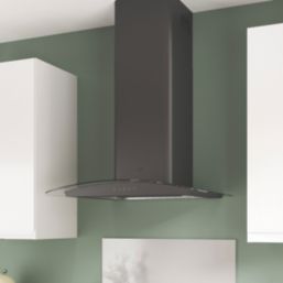 Cooke & Lewis  Curved Cooker Hood Black 598mm