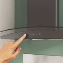 Cooke & Lewis  Curved Cooker Hood Black 598mm