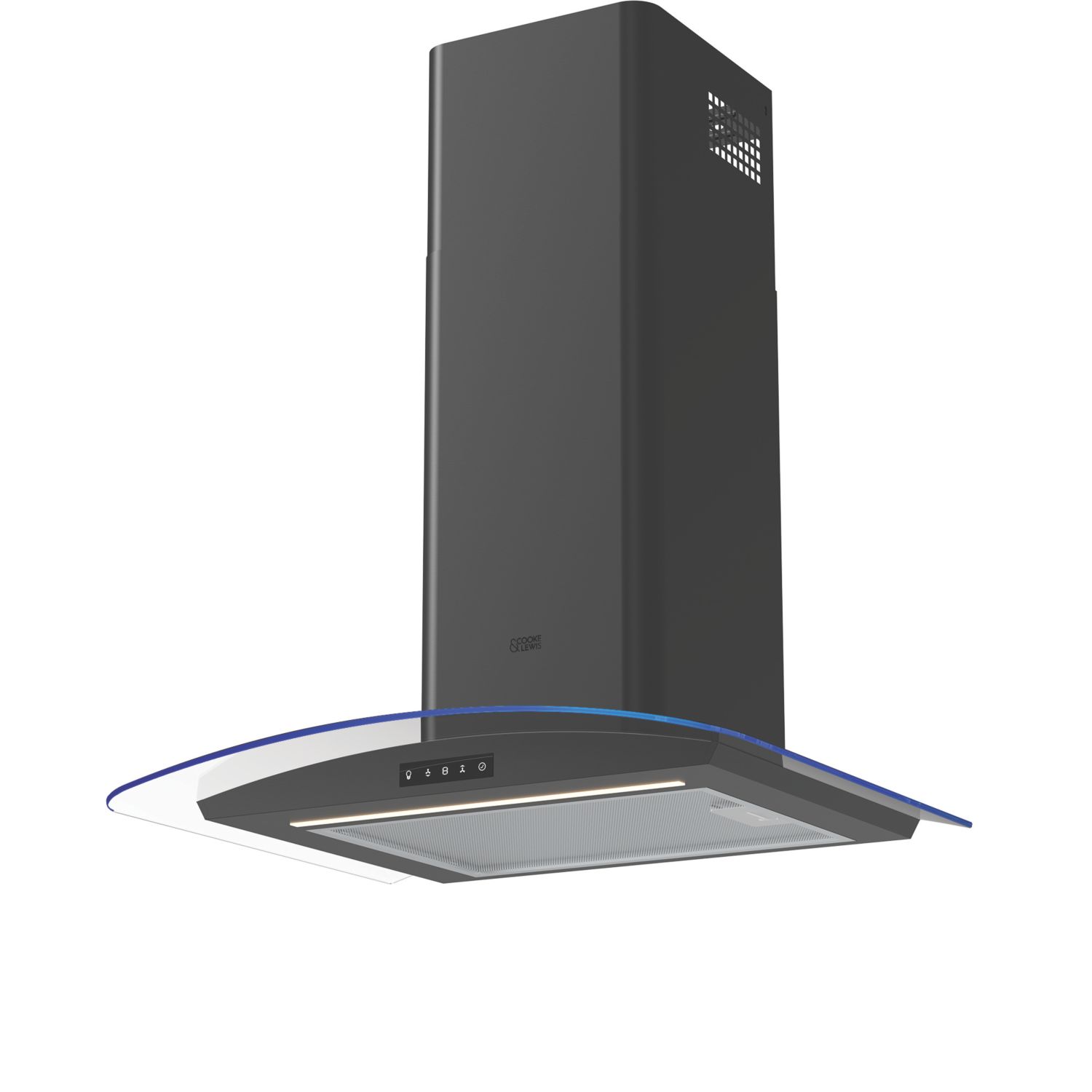 Cooke & Lewis Curved Cooker Hood Black 598mm (431YM)