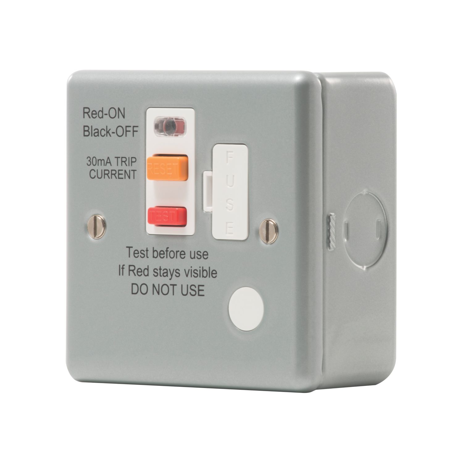 British General 13A Unswitched Metal Clad Passive Fused Spur & Flex Outlet with White Inserts (4323P)