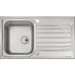 Abode Connekt 1 Bowl  Satin Stainless Steel Sink 860mm x 500mm