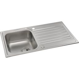 Abode Connekt 1 Bowl  Satin Stainless Steel Sink 860mm x 500mm