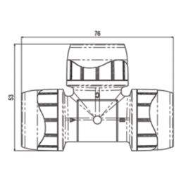 PolyPlumb Enhanced  Plastic Push-Fit Equal Tees 15mm 10 Pack