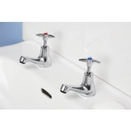 Bristan 5412 Cross Head Chrome 98mm Cloakroom Cross Head 2 Tap Holes Basin Pillar Tap