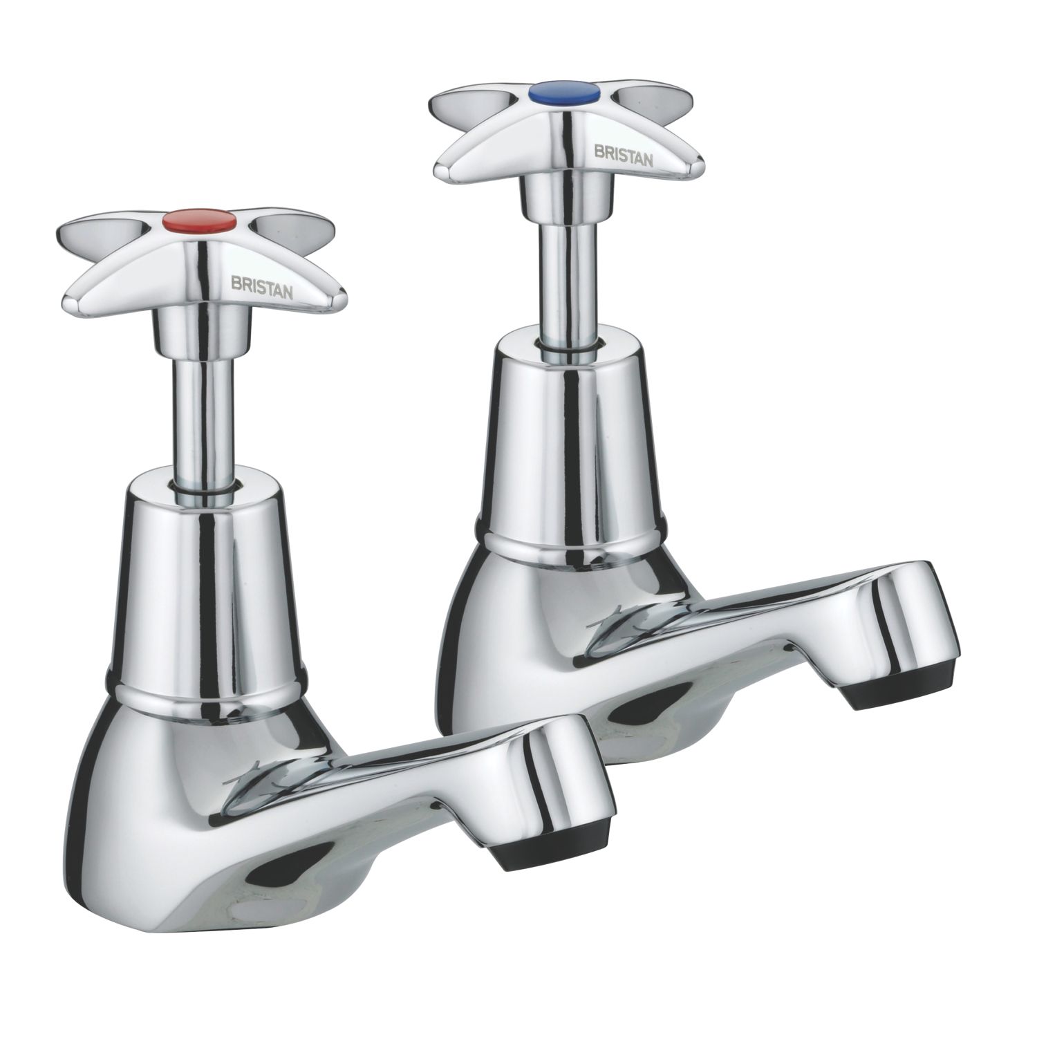 Bristan 5412 Cross Head Basin Pillar Taps Chrome 1 Pair (432JE)