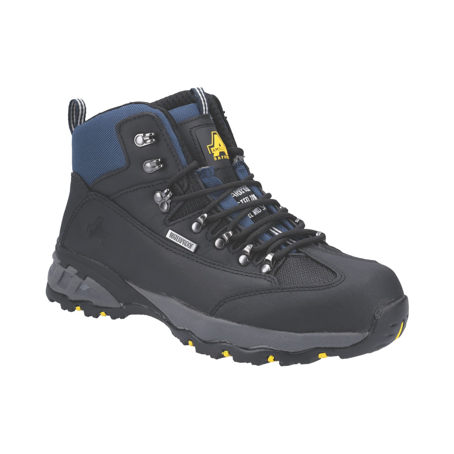 Amblers FS161 Size 7 Black/Blue Waterproof Steel Toe Cap Safety Boots (432JV)