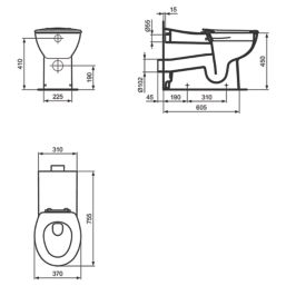 Armitage Shanks Contour 21+  Back-to-Wall Toilet Bowl