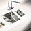 Metis  Ice Worktop Module with 1.5 Bowl Stainless Steel Sink 3050mm x 620mm x 15mm