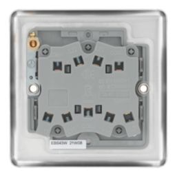 LAP  20A 16AX 3-Gang 2-Way Light Switch  Brushed Stainless Steel with White Inserts