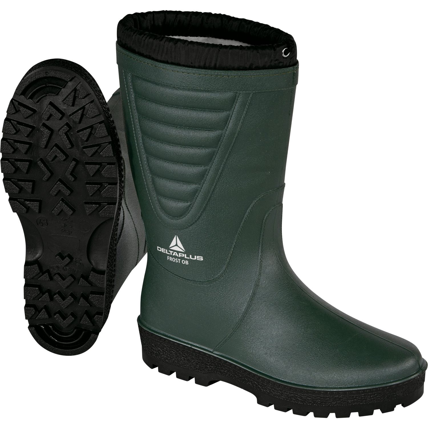 Delta Plus FROSTOBVE Size 10 Green/Black Non Safety Wellies (432PP)