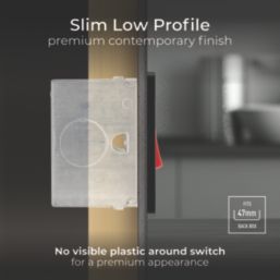 British General Evolve 45A 1-Gang 2-Pole Cooker Switch Copper with LED with Black Inserts