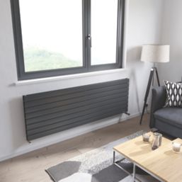 Ximax Oceanus 595mm x 1800mm 5922BTU Anthracite Horizontal Designer Radiator