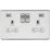 Knightsbridge  13A 2-Gang SP Switched Socket + 2.4A 12W 2-Outlet Type A USB Charger Polished Chrome with White Inserts