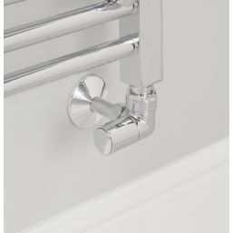 Torino 15mm x 1/2" Chrome Corner Designer Manual Radiator Valve & Lockshield  2 Pcs