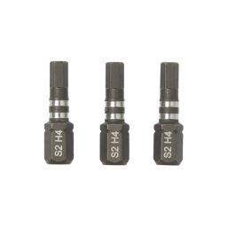 Erbauer  1/4" 25mm Hex Shank H4 Impact Screwdriver Bits 3 Pack