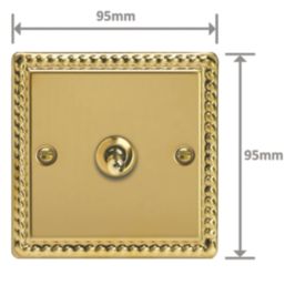 Varilight  10A 1-Gang 2-Way Light Switch  Georgian Brass