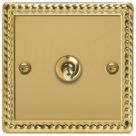 Varilight  10A 1-Gang 2-Way Light Switch  Georgian Brass