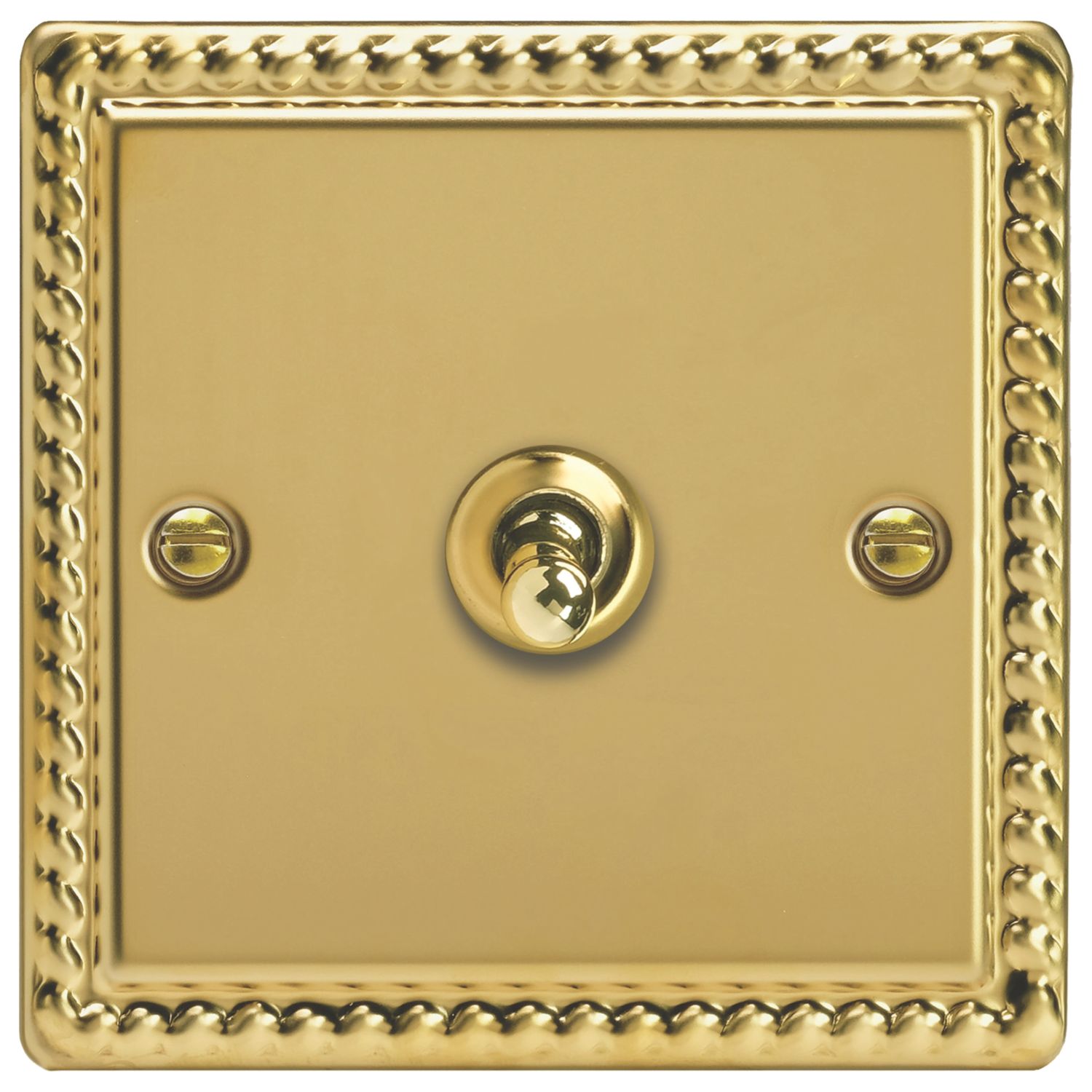 Varilight 10A 1-Gang 2-Way Light Switch Georgian Brass (433EC)