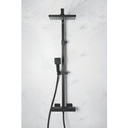 Bristan Craze HP Rear-Fed Exposed Black Thermostatic Diverter Mixer Shower