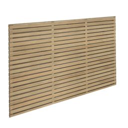 Forest  Double-Slatted  Fence Panels Natural Timber 6' x 4' Pack of 3