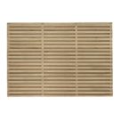 Forest  Double-Slatted  Fence Panels Natural Timber 6' x 4' Pack of 3