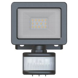 LAP Weyburn Outdoor LED Floodlight With PIR Sensor Black 10W 1000lm